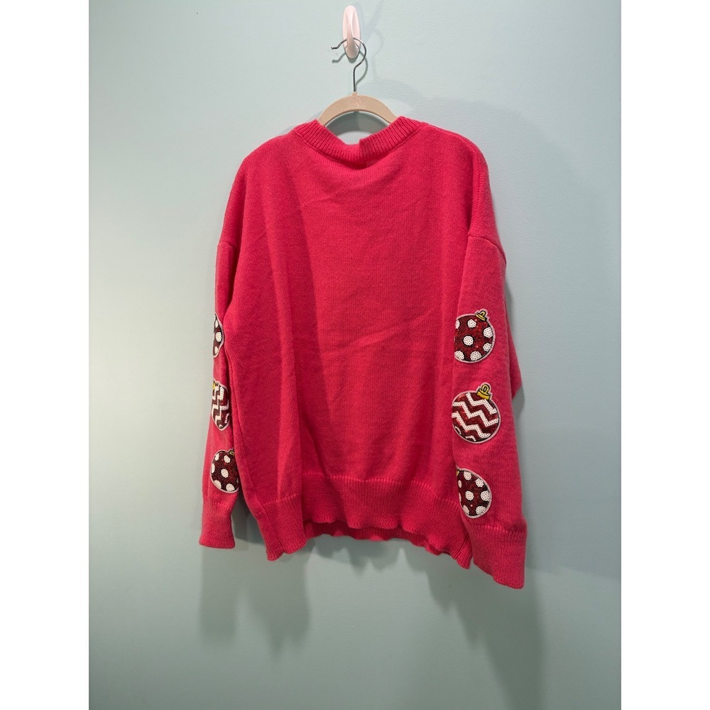 Simply Southern Rockin Around Christmas Tree Pink Sequin Sweater XXL NWT - Picture 2 of 4